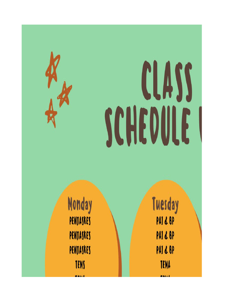 Jadwal Pelajaran Canva Pdf