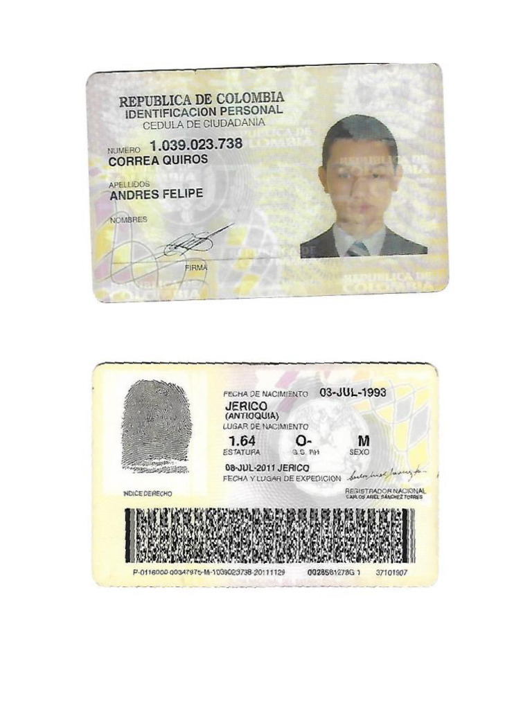 Cédula de Ciudadanía | PDF