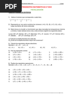 Relación Pendientes Matemáticas 2º Eso 1 Evaluación