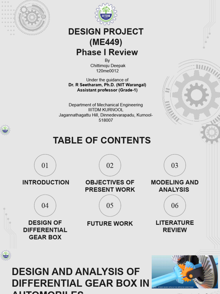 Deign Project Review 1 (120me0012) | PDF | Gear | Strength Of Materials