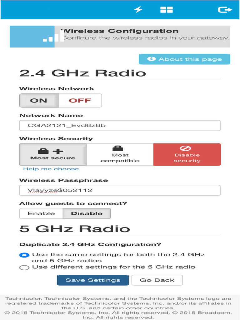 Technicolor CGA2121 PDF