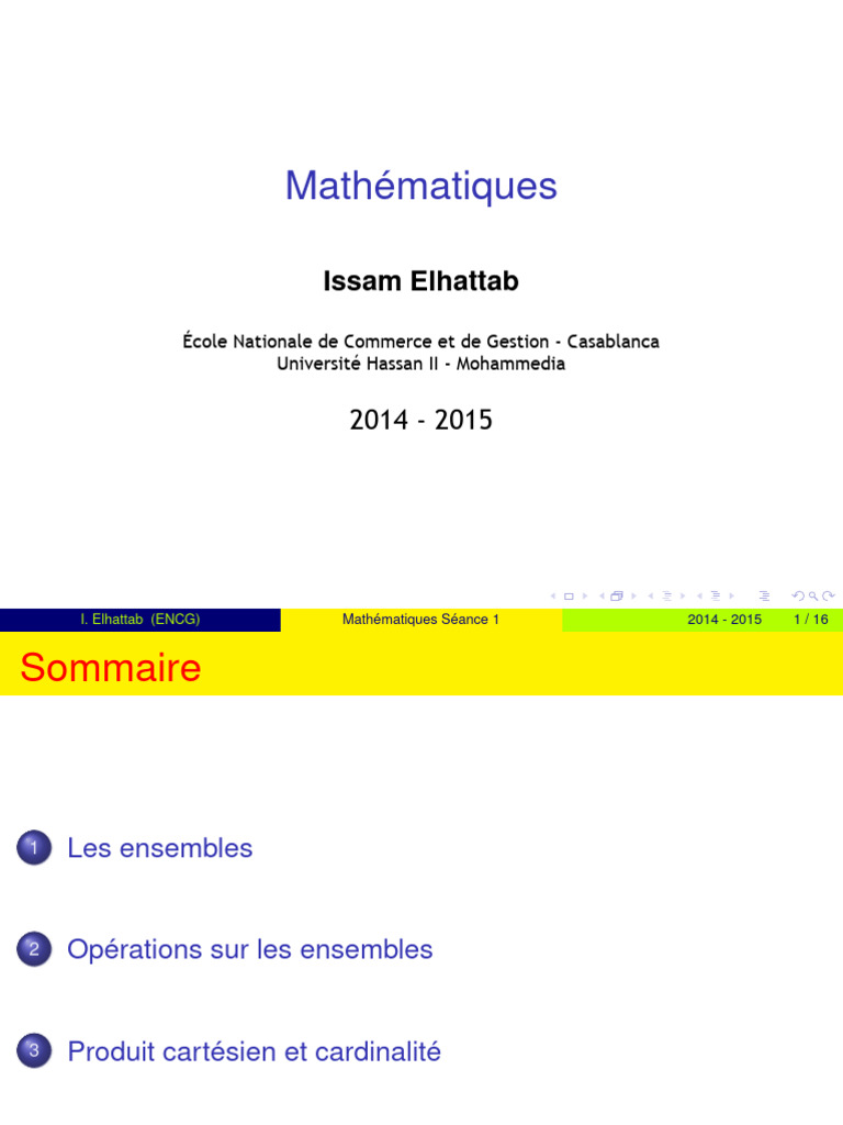 Cardinalité des ensembles mathématiques | PDF | Inclusion ...
