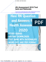 Hesi Health Assessment 2018 Test Bank and Rationale