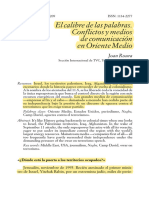 El Calibre de Las Palabras. Conflictos y Medios de Comunicación en Oriente Medio - Joan Roura