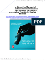 Solution Manual For Managerial Economics Foundations of Business Analysis and Strategy 13th Edition Christopher Thomas S Charles Maurice