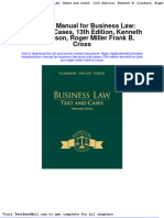 Solution Manual For Business Law Texts and Cases 13th Edition Kenneth W Clarkson Roger Miller Frank B Cross
