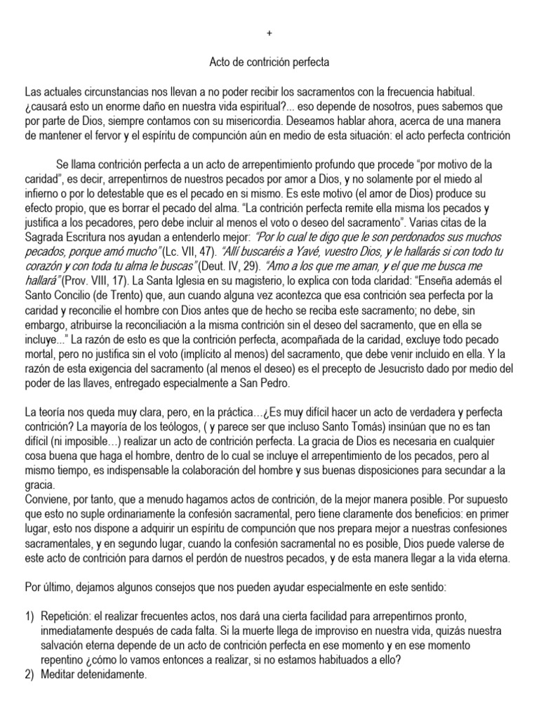 Acto de Contrición Perfecta | PDF | Pecado | Teología sistemática