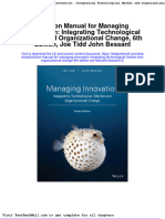 Solution Manual For Managing Innovation Integrating Technological Market and Organizational Change 6th Edition Joe Tidd John Bessant 2