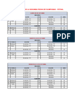 Programación de La Segunda Fecha de Olimpiadas