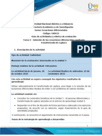 Guía de Actividades y Rúbrica de Evaluación - Unidad 3 - Tarea 3 - Ecuaciones Diferenciales Solución Por Transformada de Laplace