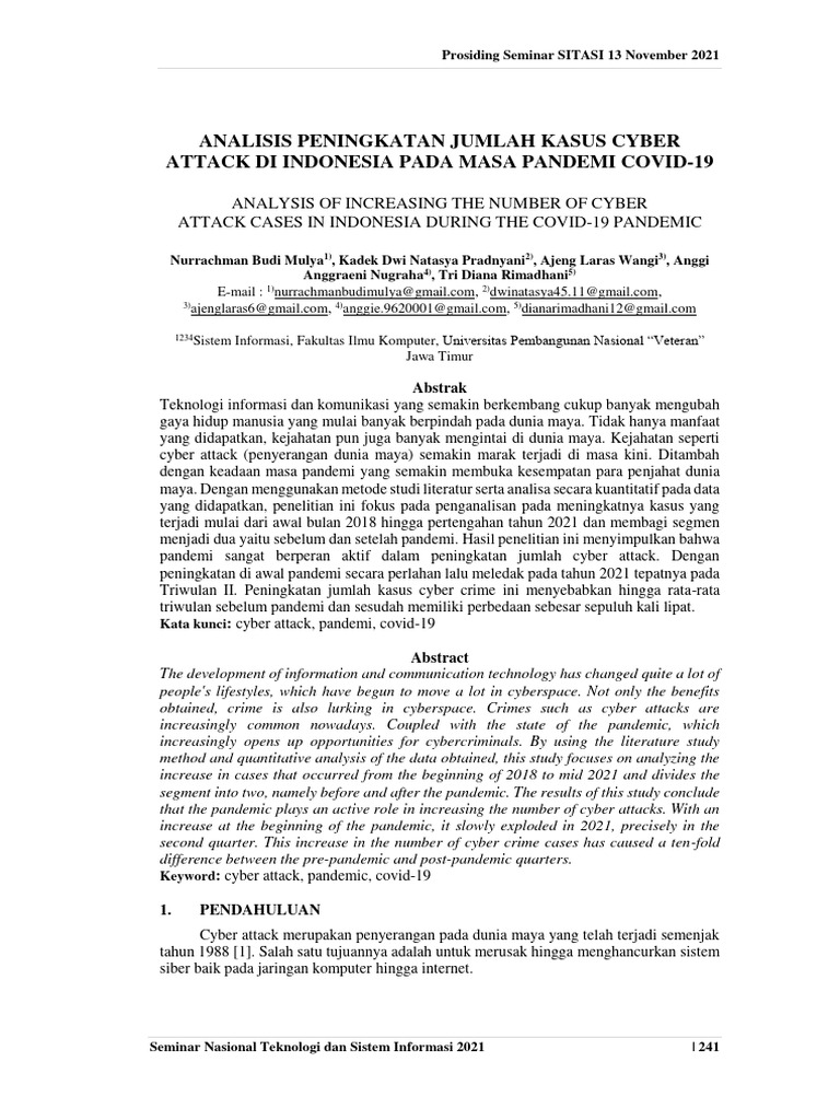 Peningkatan Kasus Cyber Attack di Indonesia | PDF
