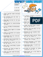 Present Perfect Tense Esl Printable Word Order Exercise Worksheet