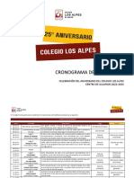 Cronograma de Actividades - 25º Aniversario Colegio Los Alpes