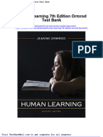 Human Learning 7th Edition Ormrod Test Bank
