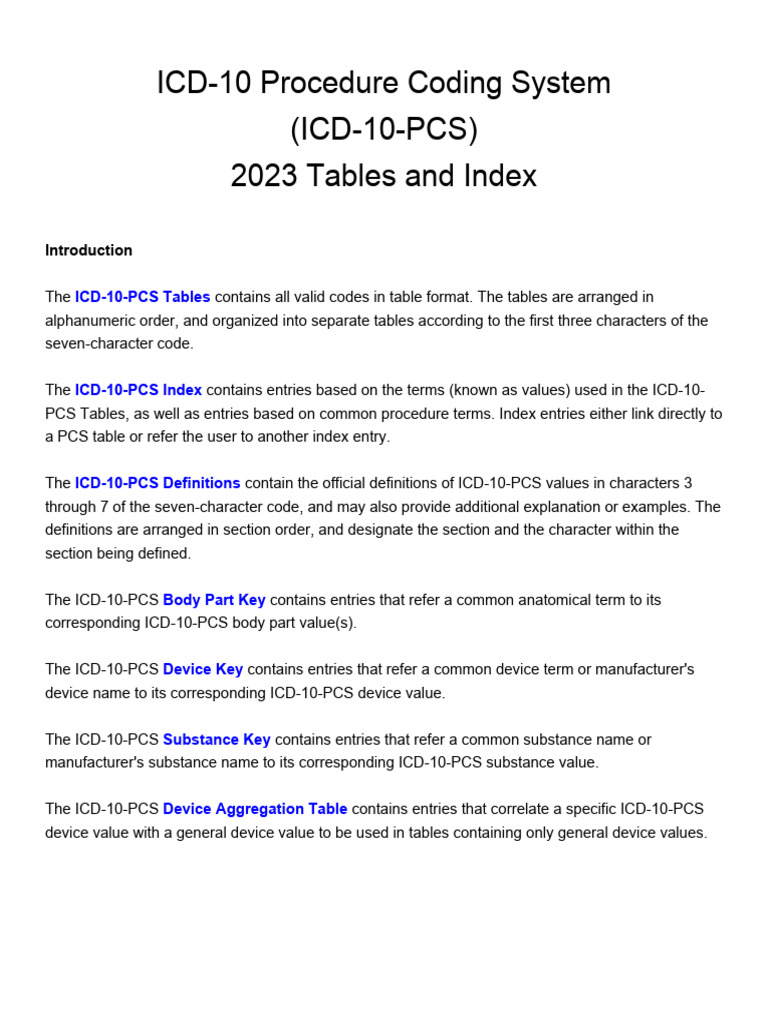ICD10PCS Table & Index 2023 PDF Human Body Medical Imaging