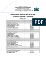 Lista Matriculas Deferidas e Indeferidas Turma 2023