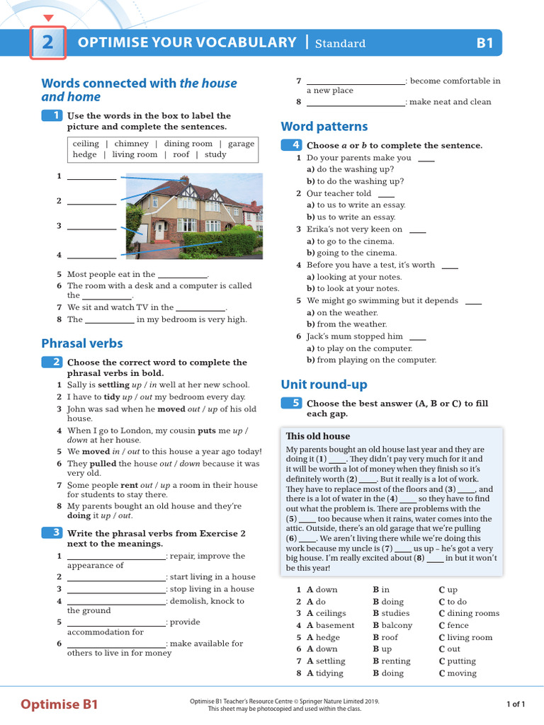 OPT B1 U02 Vocab Standard | PDF | Linguistics