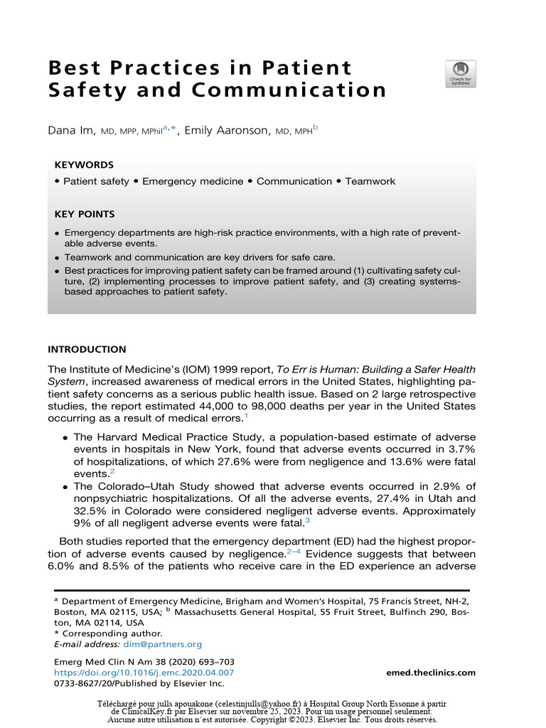 Patient Safety and Communication | PDF | Patient Safety | Evidence ...