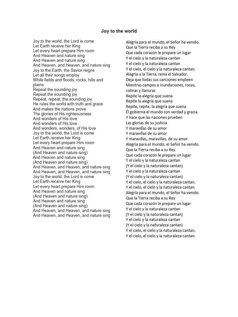 Joy To The World | PDF