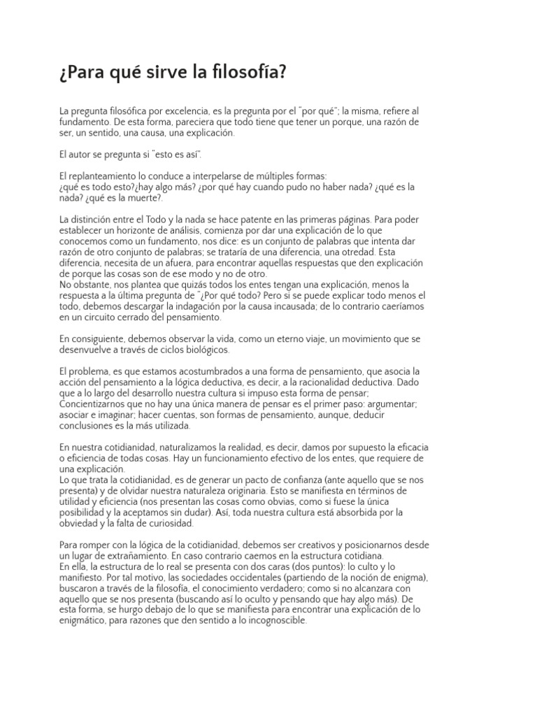 Para Qué Sirve La Filosofía, Dario Sztajnszrajber PDF Pensamiento