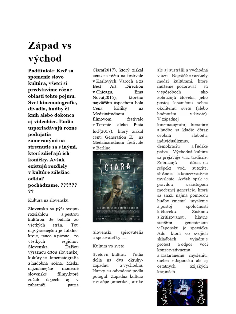 západ vs východ PDF