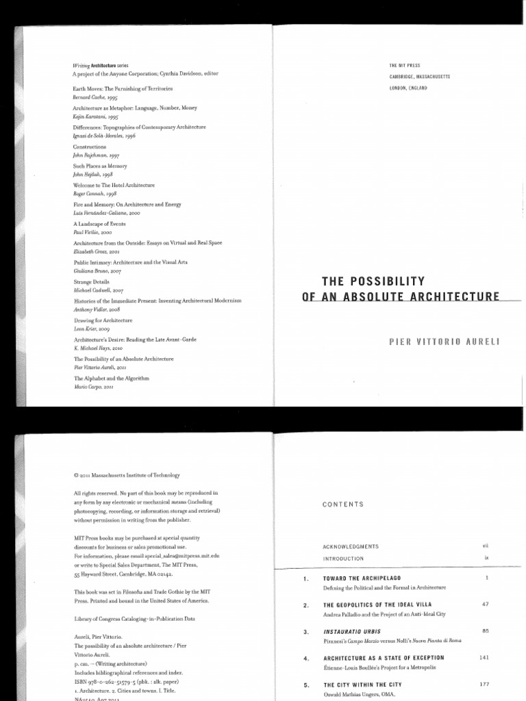 Pier Vittorio Aureli - The Possibility of An Absolute Architecture ...