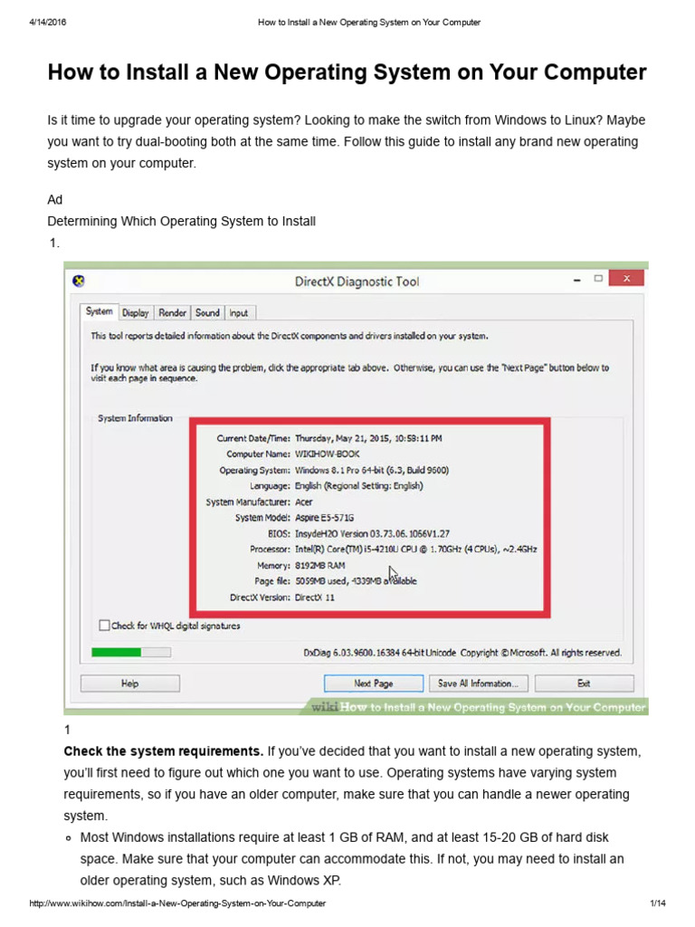 3 Ways To Install A New Operating System On Your Computer | PDF