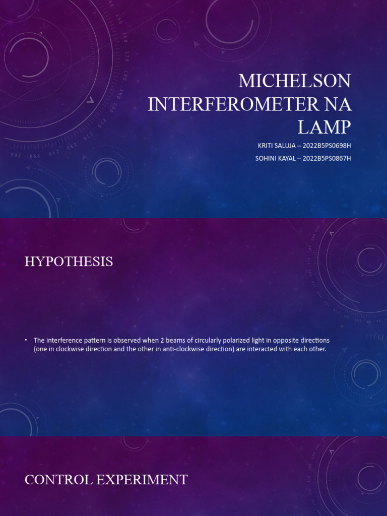 Michelson Interferometer Experiment | PDF | Interferometry | Physical ...