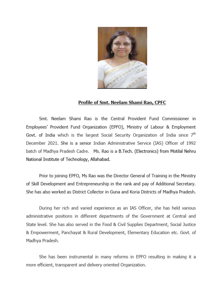 Profile of Neelam Shami Rao, CPFC | PDF | Business | Wellness