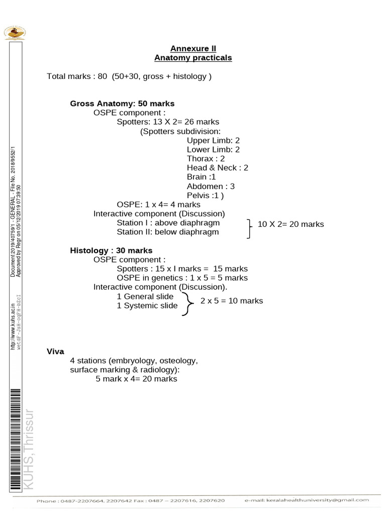 Practical Exam Pattern Anatomy Pdf Anatomy Medicine