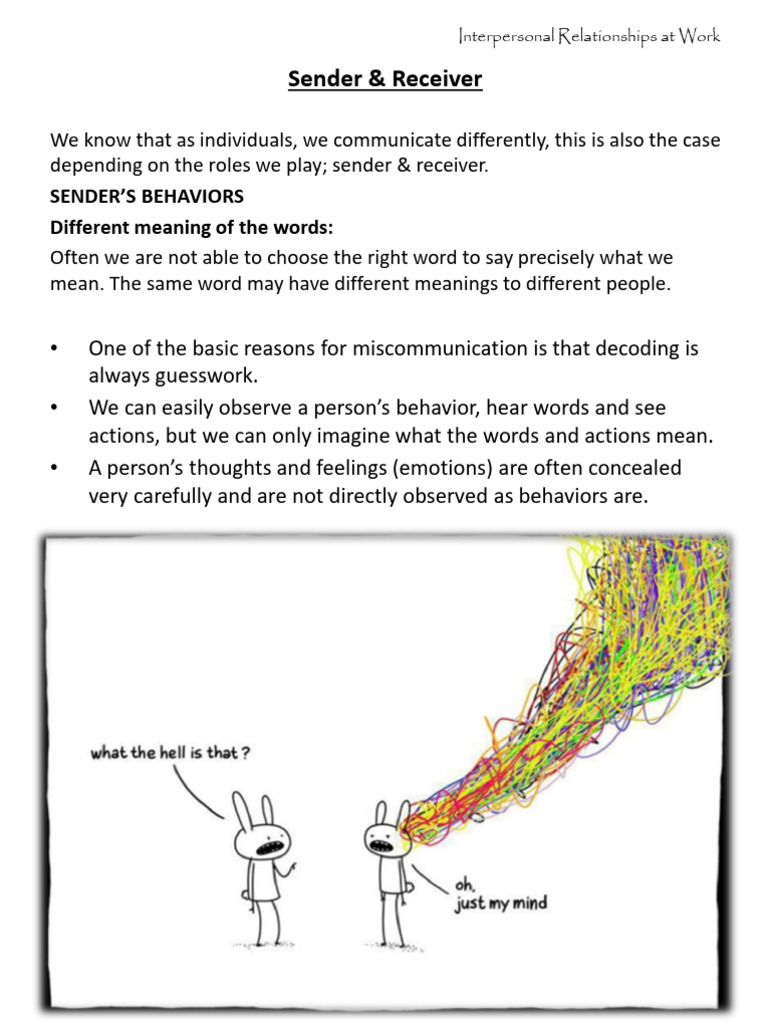 Sender & Receiver PDF Communication Emotions