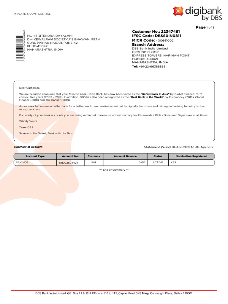 Estatement 042021 0909010200000008 | PDF | Banking | Financial Services