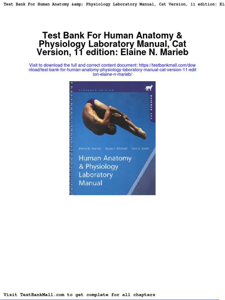 Test Bank For Human Anatomy Physiology Laboratory Manual Cat Version 11