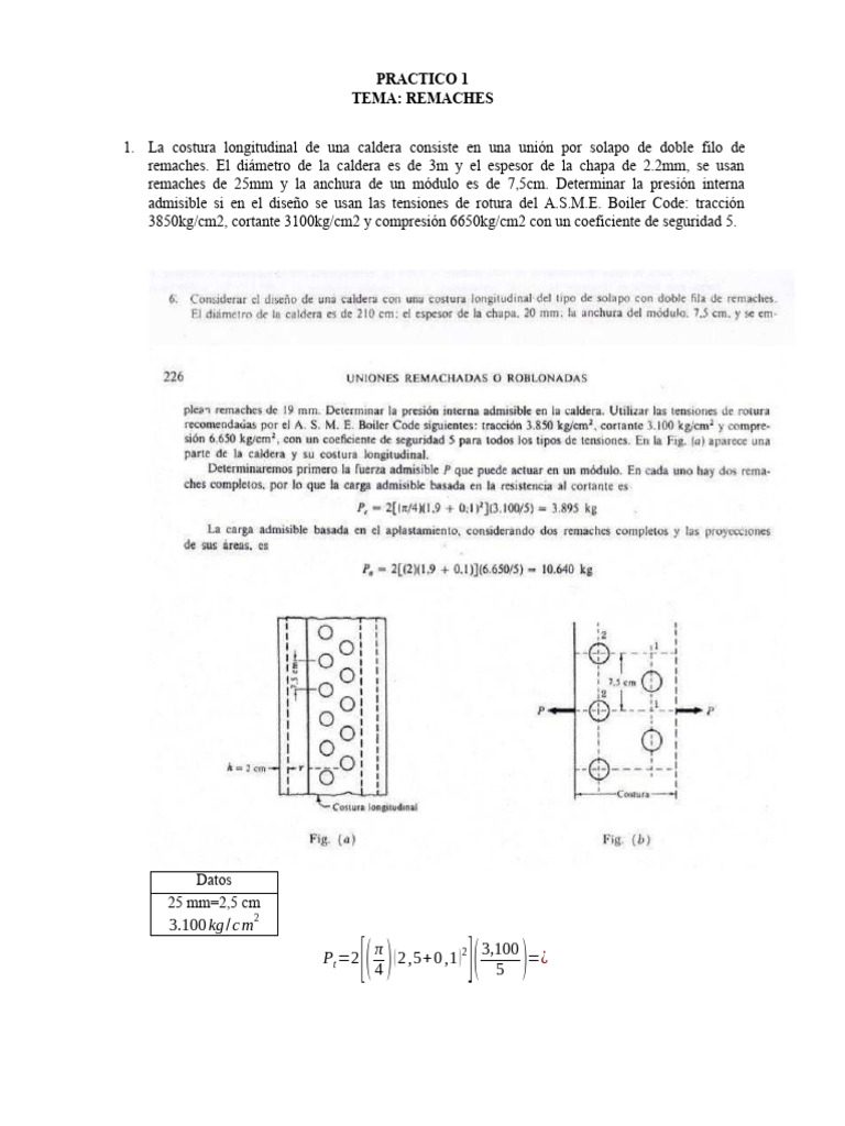 Practico 1 Ejercicios para Resolver | PDF | Remache | Ingeniería