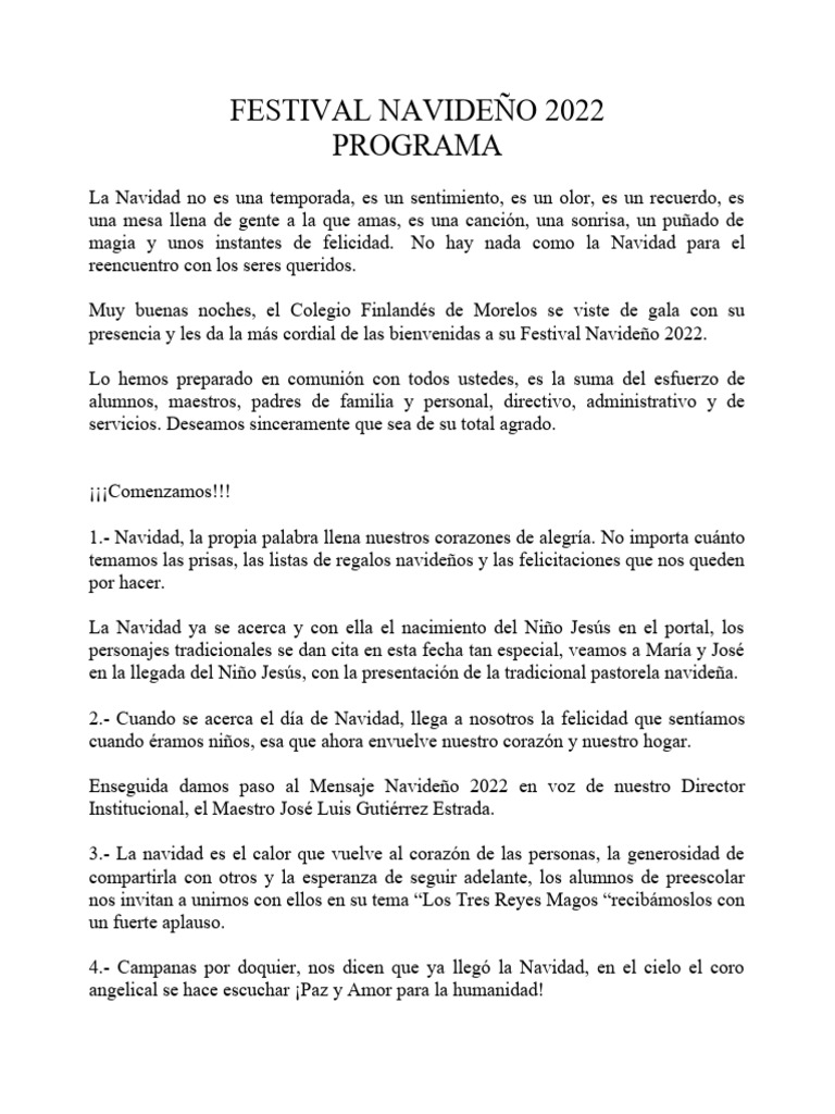 Programa Festival Navideño 2022 | PDF | Navidad