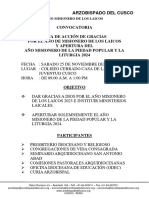 Convocatoria y Croquis 25 Noviembre - Comision Del Liturgia y Piedad Popular