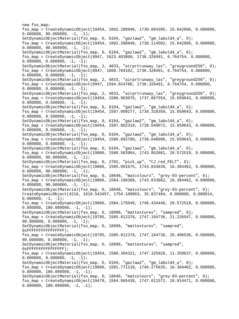 Dynamic Object Creation in FSO Map | PDF