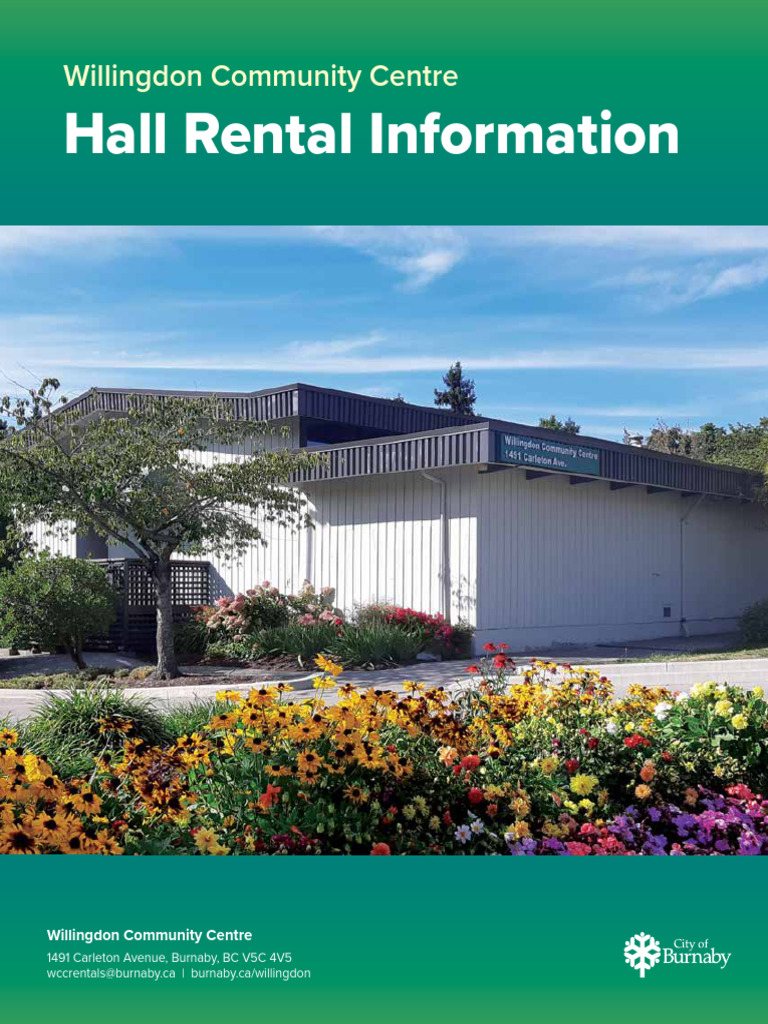 Willingdon Centre Rental Information PDF Cheque Kitchen