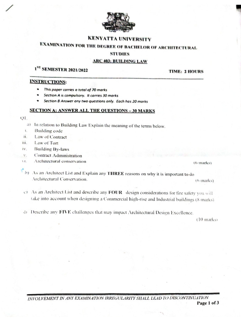 Building Law 2022 Exam | PDF