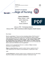 You Are Invited To The University of Arizona College of Nursing Honors Celebration