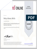 Divide and Conquer, Sorting, Searching and Randomized Algorithms - Certificate