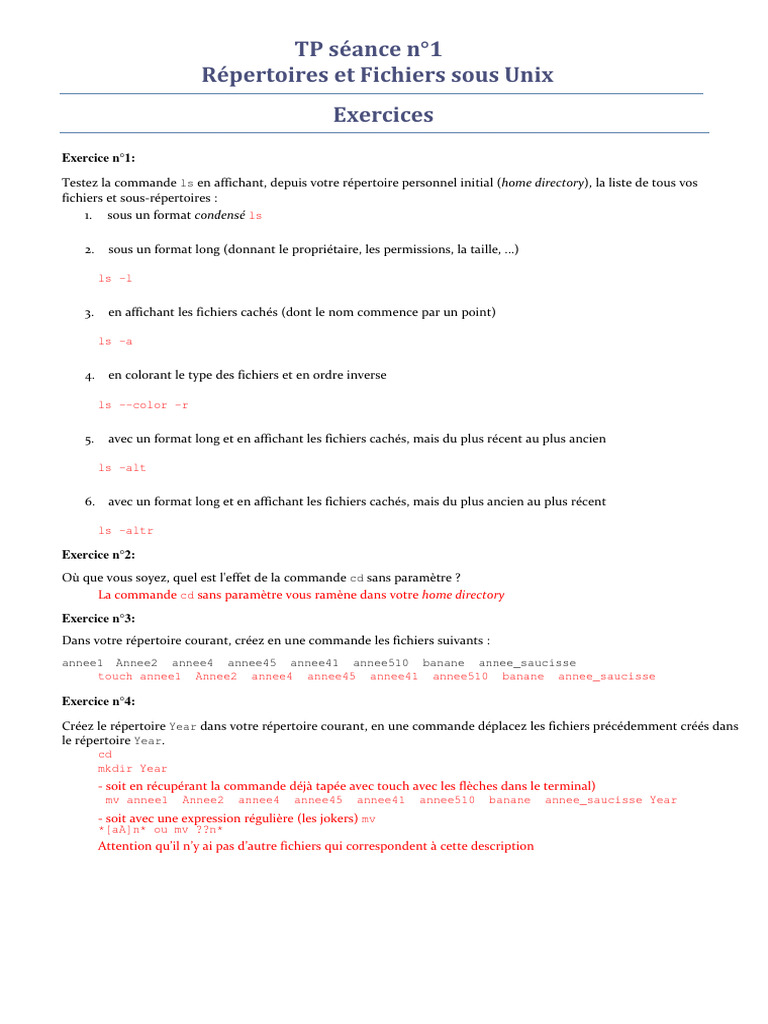 TP 01 Correction | PDF | Répertoire (informatique) | Fichier informatique