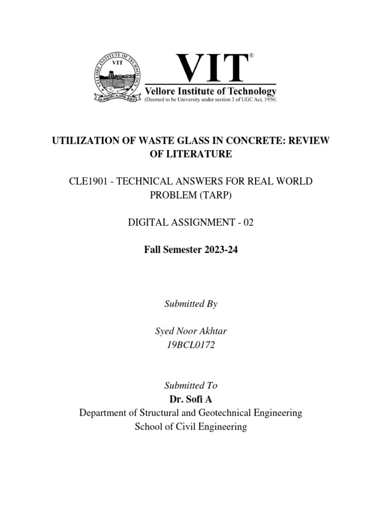 TARP Assessment II PDF Concrete Cement