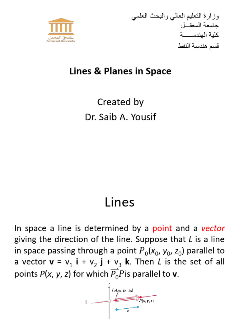 Lines and Planes in Space | PDF | Mathematical Physics | Differential ...