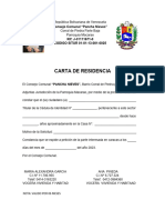 CARTA DE RESIDENCIA C.C.Pancha Nieves 2023