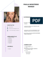 Currículum Vitae CV Minimalista Sencillo Violeta Pastel