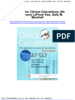 Test Bank For Clinical Calculations 8th Edition Joyce Lefever Kee Sally M Marshall