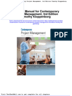 Solution Manual For Contemporary Project Management 3rd Edition Timothy Kloppenborg