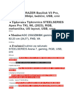 Miš RAZER Basilisk V3 Pro, Optički, 30000dpi, Bežični, USB, Crni Tipkovnica STEELSERIES Apex Pro TKL WL (2023), RGB, Mehanička, US Layout, USB, Crna