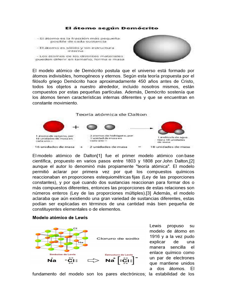 Modelos Atomicos Pdf átomos Núcleo Atómico
